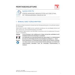 Montageanleitung DW-FU 5m freikragend